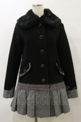 axes femme / プリーツデザインコート M ブラック H-25-07-23-071-AX-CO-NS-ZT-C001