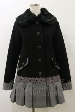 画像1: axes femme / プリーツデザインコート M ブラック H-25-07-23-071-AX-CO-NS-ZH