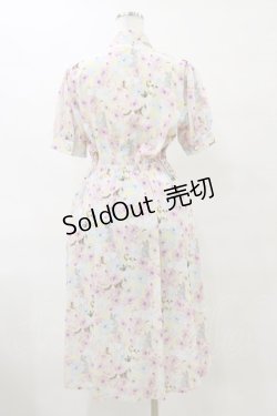 画像2: axes femme POETIQUE / フラワーキャットボウタイワンピース M イエロー H-25-07-23-072-AX-OP-NS-ZH