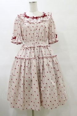 画像1: Melody BasKet / Melody BasKet×青木美沙子　Little dot heartワンピース M オフ/レッド H-25-07-23-077-LO-OP-NS-ZH