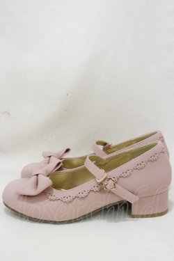 画像2: axes femme kawaii / ローヒールリボンパンプス  L(24.5cm) ピンク H-25-07-23-034-AX-SH-NS-ZH
