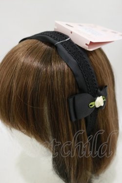 画像1: m petit by misako / NINA'sコラボ AM*NIフラワーカチューシャ  ブラック H-25-07-23-006-LO-AC-NS-ZH