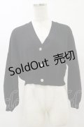 axes femme / バルーン袖ショート丈ニットカーディガン M ブラック H-25-07-23-041-AX-TO-NS-ZH