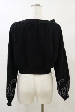 画像2: axes femme / バルーン袖ショート丈ニットカーディガン M ブラック H-25-07-23-041-AX-TO-NS-ZH