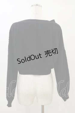 画像2: axes femme / バルーン袖ショート丈ニットカーディガン M ブラック H-25-07-23-041-AX-TO-NS-ZH