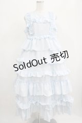 merry jenny / フリルティアードワンピース  アイスブルー H-25-07-24-001-LO-OP-KB-ZH