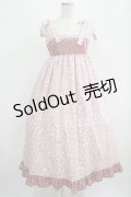 MILK / Luna dress  ピンクフラワー×レッドギンガム H-25-07-24-004-ML-OP-KB-ZH