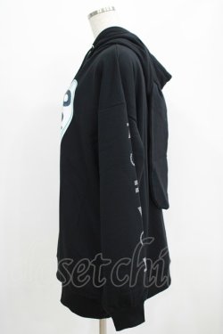 画像2: LISTEN FLAVOR / サイバーうさ耳ヘッドホンパーカー  ブラック H-25-07-24-032-PU-TO-KB-ZH