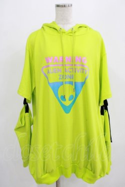 画像1: LISTEN FLAVOR / エイリアンセパレート袖ベルトパーカー  グリーン H-25-07-24-033-PU-TO-KB-ZH