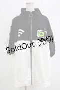 LISTEN FLAVOR / 只今充電中半袖ジャージ  ブラック×ホワイト H-25-07-24-034-PU-TO-KB-ZH