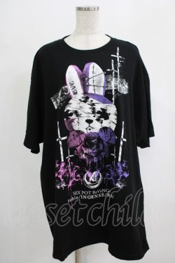 画像1: SEX POT ReVeNGe / Ghost Bunny BIGカットソー  黒 H-25-07-24-037-SP-TO-KB-ZH