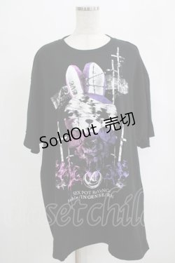 画像1: SEX POT ReVeNGe / Ghost Bunny BIGカットソー  黒 H-25-07-24-037-SP-TO-KB-ZH