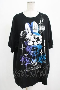 画像1: SEX POT ReVeNGe / Ghost Bunny BIGカットソー  黒 H-25-07-24-038-SP-TO-KB-ZH