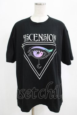 画像1: LISTEN FLAVOR / 宇宙の瞳ビッグTシャツ  ブラック H-25-07-24-039-PU-TO-KB-ZH