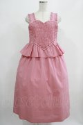 Candy Stripper / MY SWEET GINGHAM CHECK ONE-PIECE  レッド H-25-07-24-005-PU-OP-KB-ZH