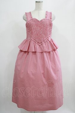 画像1: Candy Stripper / MY SWEET GINGHAM CHECK ONE-PIECE  レッド H-25-07-24-005-PU-OP-KB-ZH