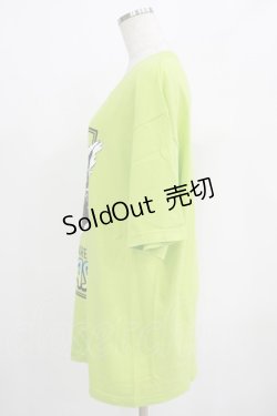 画像2: LISTEN FLAVOR / アサシンキャットビッグTシャツ  ライム H-25-07-24-040-PU-TO-KB-ZT490