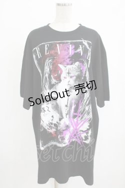 画像1: SEX POT ReVeNGe / MEPHISTO CAT BIGカットソー  黒 H-25-07-24-041-SP-TO-KB-ZH