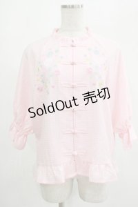 Candy Stripper / FLOWER PEPE CHINA BLOUSE  ピンク H-25-07-24-048-PU-BL-KB-ZH