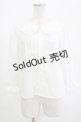 Emily Temple cute / スクエアピンタックレースブラウス  オフホワイト H-25-07-24-049-ET-BL-KB-ZH