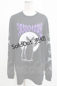 LISTEN FLAVOR / 月夜の黒猫ロンT  黒 H-25-07-24-051-PU-TO-KB-ZH