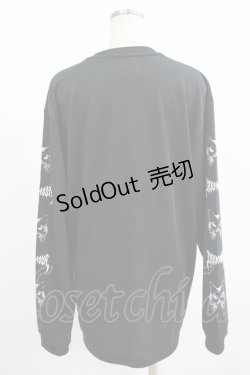 画像3: LISTEN FLAVOR / 月夜の黒猫ロンT  黒 H-25-07-24-051-PU-TO-KB-ZH