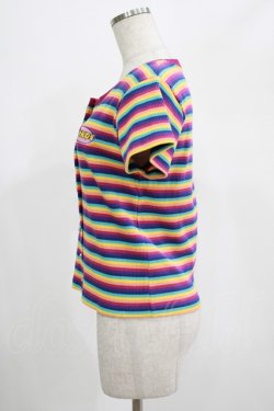 画像2: Candy Stripper / MULTI BORDER MINI CARDIGAN   H-25-07-24-054-PU-TO-KB-ZH