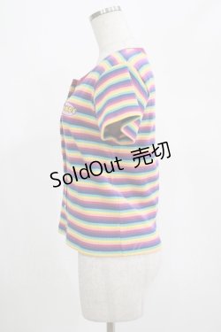 画像2: Candy Stripper / MULTI BORDER MINI CARDIGAN   H-25-07-24-054-PU-TO-KB-ZH