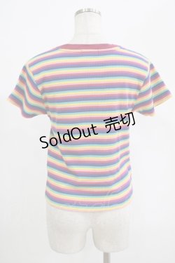 画像3: Candy Stripper / MULTI BORDER MINI CARDIGAN   H-25-07-24-054-PU-TO-KB-ZH