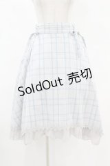 axes femme / マドラスチェック裾切替スカート M サックス H-25-07-24-1043-AX-SK-NS-ZH