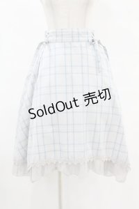 axes femme / マドラスチェック裾切替スカート M サックス H-25-07-24-1043-AX-SK-NS-ZH