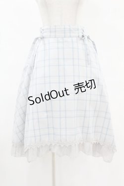 画像1: axes femme / マドラスチェック裾切替スカート M サックス H-25-07-24-1043-AX-SK-NS-ZH