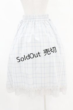 画像2: axes femme / マドラスチェック裾切替スカート M サックス H-25-07-24-1043-AX-SK-NS-ZH