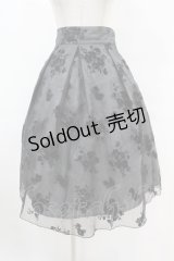 an another angelus / フロッキープリントオーガンジースカート Free BLACK H-25-07-24-1045-CA-SK-NS-ZH