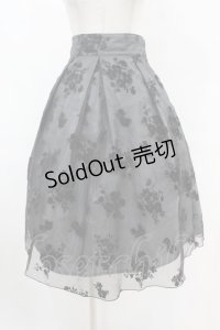 an another angelus / フロッキープリントオーガンジースカート Free BLACK H-25-07-24-1045-CA-SK-NS-ZH