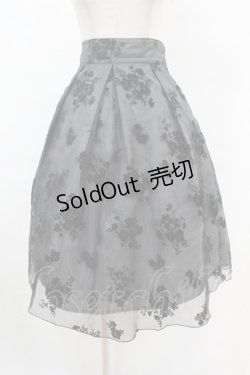 画像1: an another angelus / フロッキープリントオーガンジースカート Free BLACK H-25-07-24-1045-CA-SK-NS-ZH