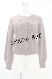 an another angelus / ローズ刺繍ケーブルニットカーディガン Free MOCHABROWN H-25-07-24-1051-CA-TO-NS-ZT0726H