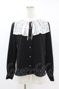 an another angelus / ビッグレース衿バイカラーブラウス Free BLACK H-25-07-24-1053-CA-BL-NS-ZH