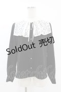 an another angelus / ビッグレース衿バイカラーブラウス Free BLACK H-25-07-24-1053-CA-BL-NS-ZH