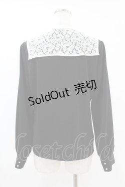 画像2: an another angelus / ビッグレース衿バイカラーブラウス Free BLACK H-25-07-24-1053-CA-BL-NS-ZH