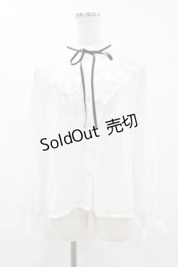 画像1: axes femme / レース×シフォンフリルブラウス Free オフ H-25-07-24-1057-AX-TO-NS-ZH