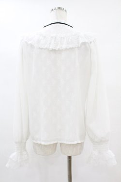 画像2: axes femme / レース×シフォンフリルブラウス Free オフ H-25-07-24-1057-AX-TO-NS-ZH