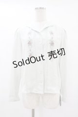 an another angelus / オープンカラーローズ刺繍ブラウス Free MINT H-25-07-24-1060-CA-BL-NS-ZH
