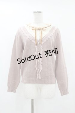 画像1: axes femme / 重ね着風ニットプルオーバー M ピンク H-25-07-24-1062-AX-TO-NS-ZH