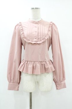 画像1: FLC / MINA*ペプラムブラウス M ピンク H-25-07-24-1063-0-BL-NS-ZH