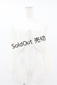 Fi.n.t / ストライプ透かし編みニットボレロ Free OFF WHITE H-25-07-24-1066-CA-TO-NS-ZH