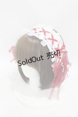画像1: Snowdrop to Saint Maria（海外ロリータブランド） / シースルーレースヘッドドレス  オフ/レッド H-25-07-24-1002-0-AC-NS-ZH