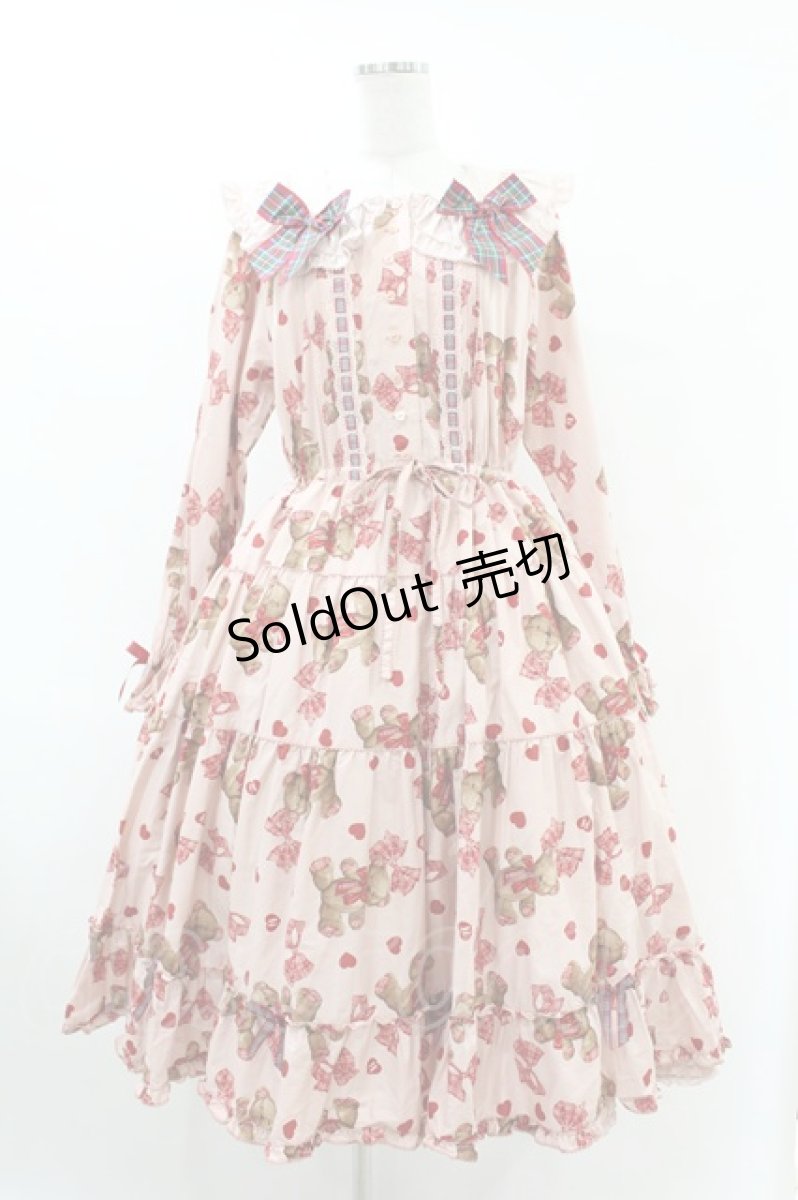 画像1: PINK HOUSE / PINK HOUSE×misako＆einkoラブリボンベアプリントミディワンピース Free ピンク H-25-07-24-1013-LO-OP-NS-ZH (1)