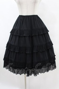 画像1: Victorian maiden / プリーツシフォンアンダースカート Free ブラック H-25-07-24-1015-CL-SK-NS-ZH