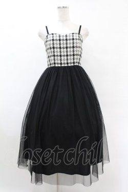 画像1: an another angelus / チェックコンビチュールキャミワンピース Free BLACK H-25-07-24-1018-CA-OP-NS-ZH